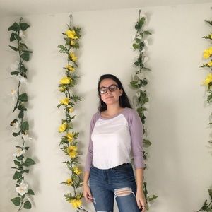 a basic purple & white shirt💜!