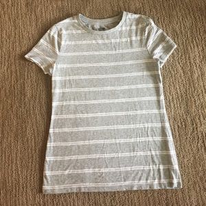 Grey and white striped shirt