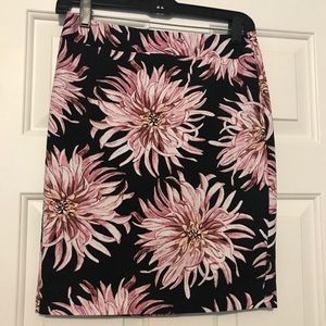 Ann Taylor Black with Pink & White Flowered Skirt