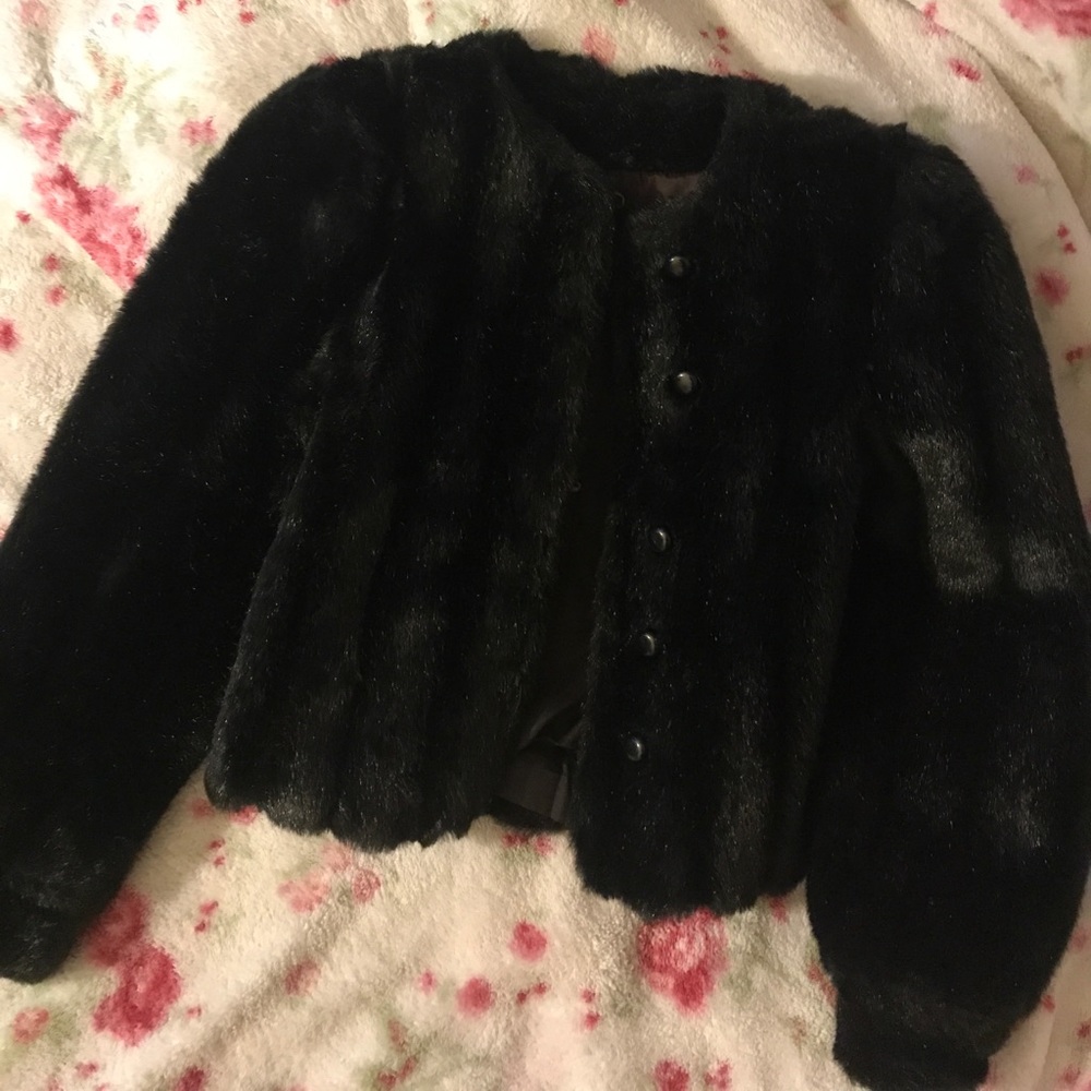 Black Faux Fur Coat