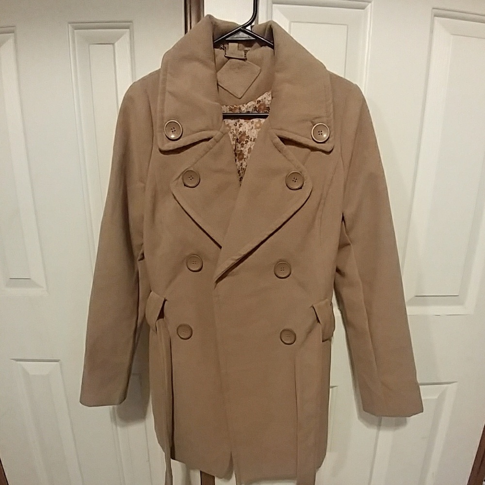 Tan color peacoat