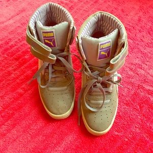 Puma high top wedge sneakers