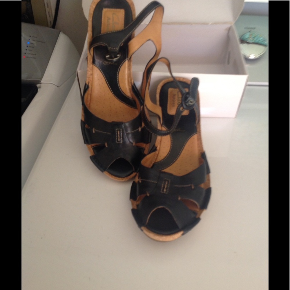 Clark black sandals