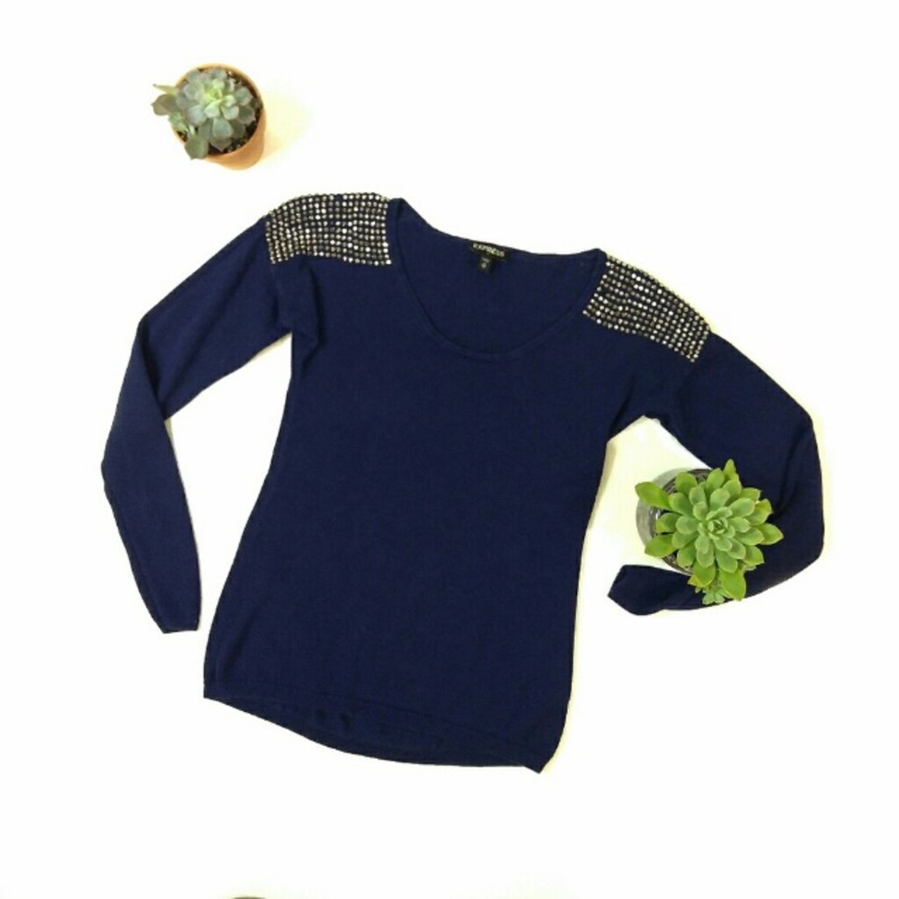 Express navy sweater xs