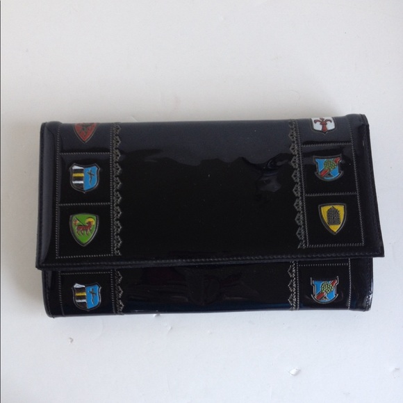 VINTAGE black patent clutch purse - Picture 1 of 7