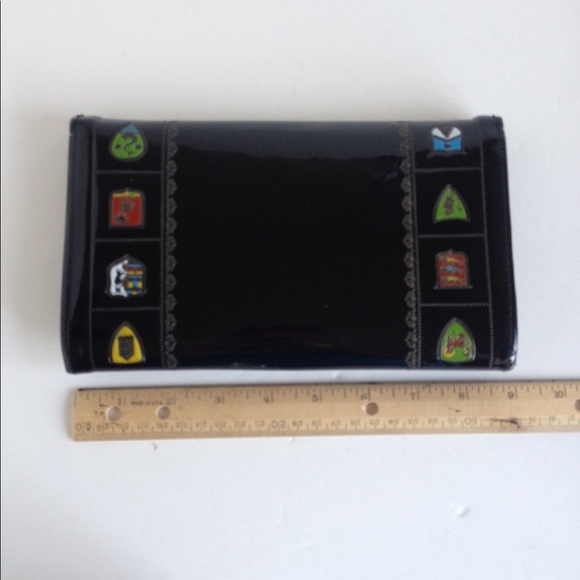 VINTAGE black patent clutch purse - Picture 2 of 7