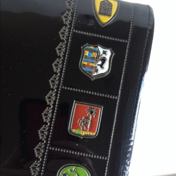 VINTAGE black patent clutch purse - Picture 3 of 7