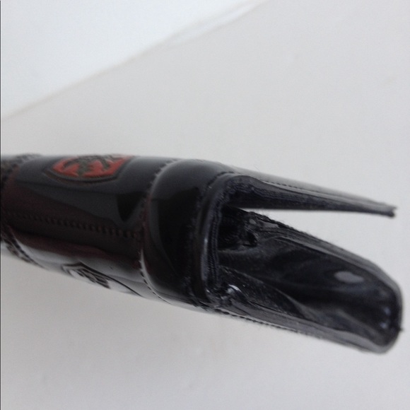 VINTAGE black patent clutch purse - Picture 5 of 7