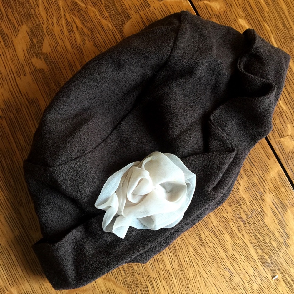 Designer Wool Crepe Brown Bucket Hat Hillary Day