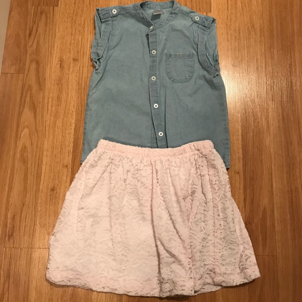 Carters too with pink lace skirt size 6x