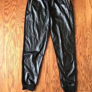 Faux leather joggers from Akedemiks