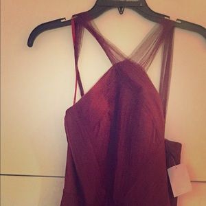 High Neck Pleated English Net Gown