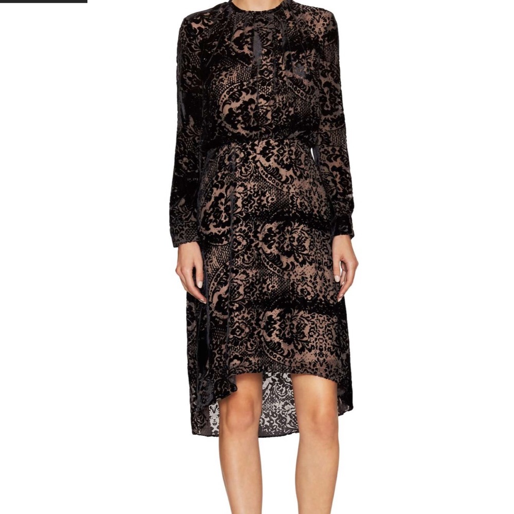 Black velvet overlay dress