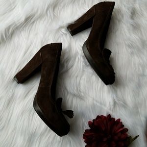 Sam Edelman Se Bouque Brown Suede tassel pumps