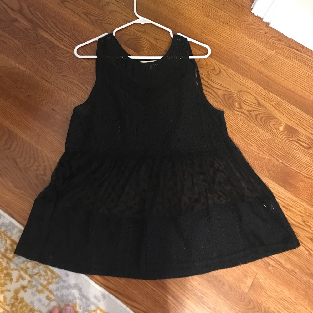 Sheer black Aztec detail tank