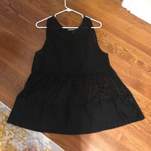 Sheer black Aztec detail tank