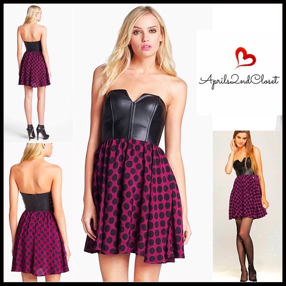 BLACK STRAPLESS BUSTIER MINI PARTY DRESS A2C - Picture 2 of 8