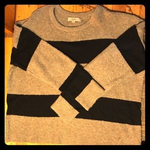 Loft sweater grey with black stripes, comfortable.