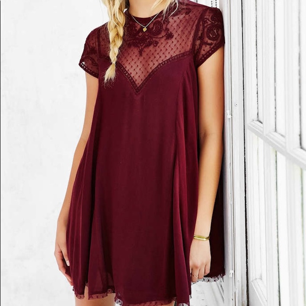 Kimchi Blue Maroon Trapeze Dress