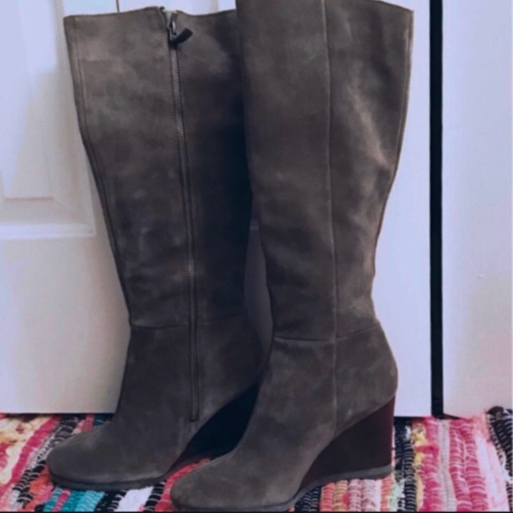 Franco Sarto Suede Grey Boots
