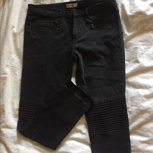 Forever 21 black moto denim