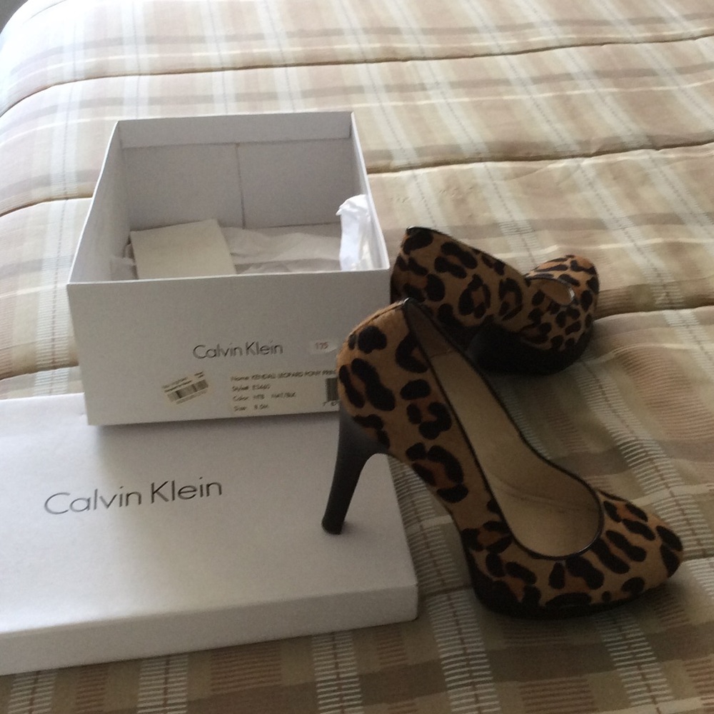Calvin Klein 8.5 leopard heels