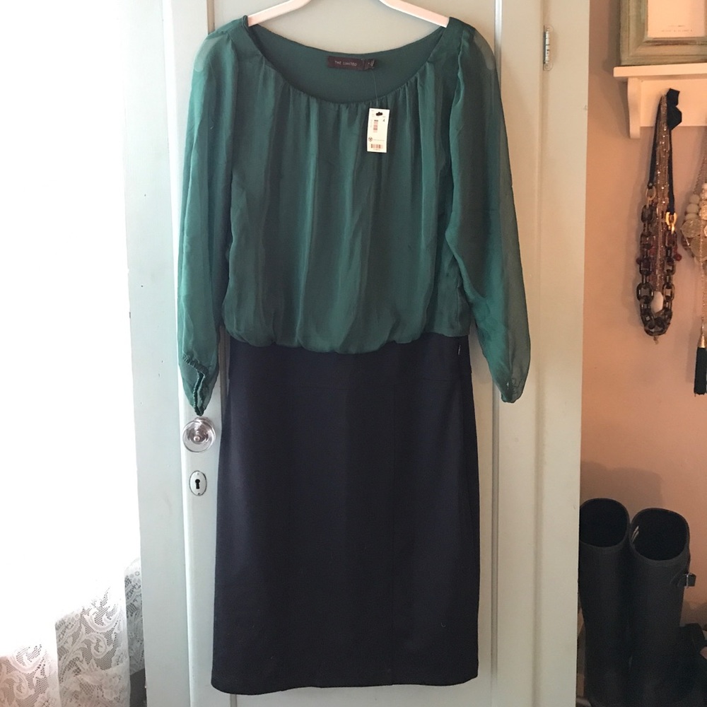 NWT green & black dress from The Limited