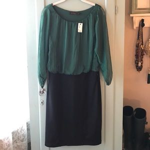 NWT green & black dress from The Limited