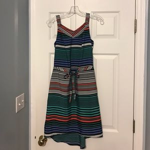 Multicolored Striped Midi Dress