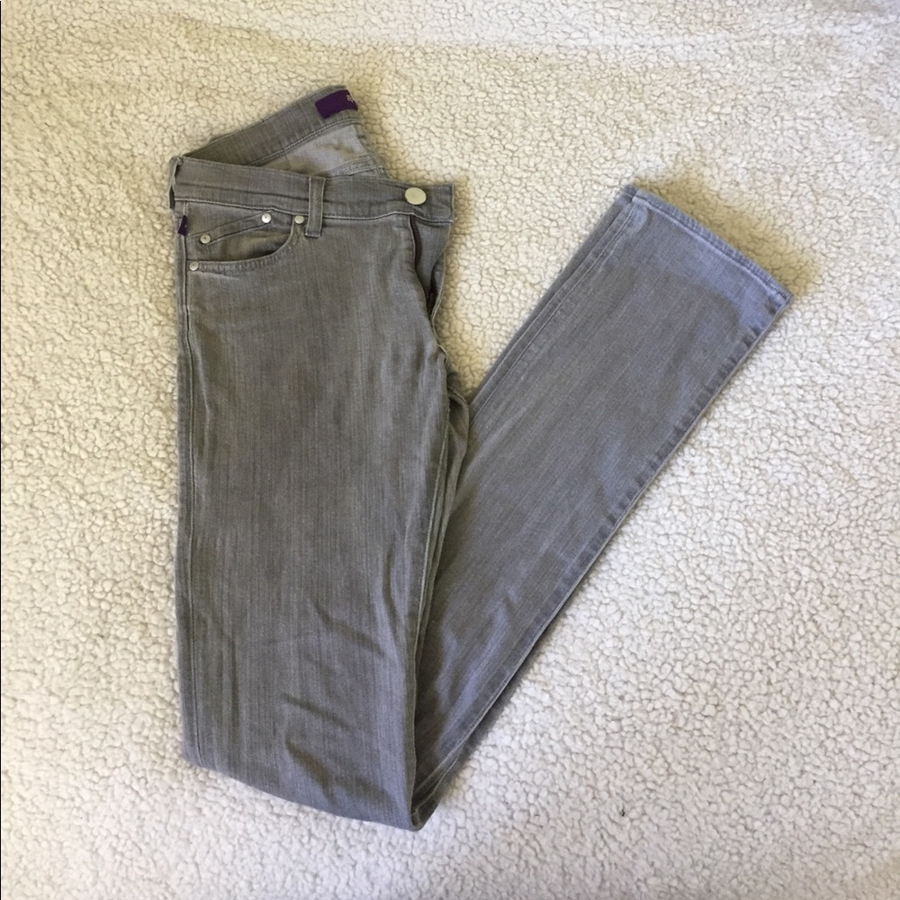 Gray long straight jeans
