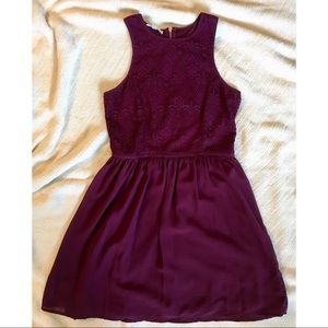Purple lace top baby doll dress