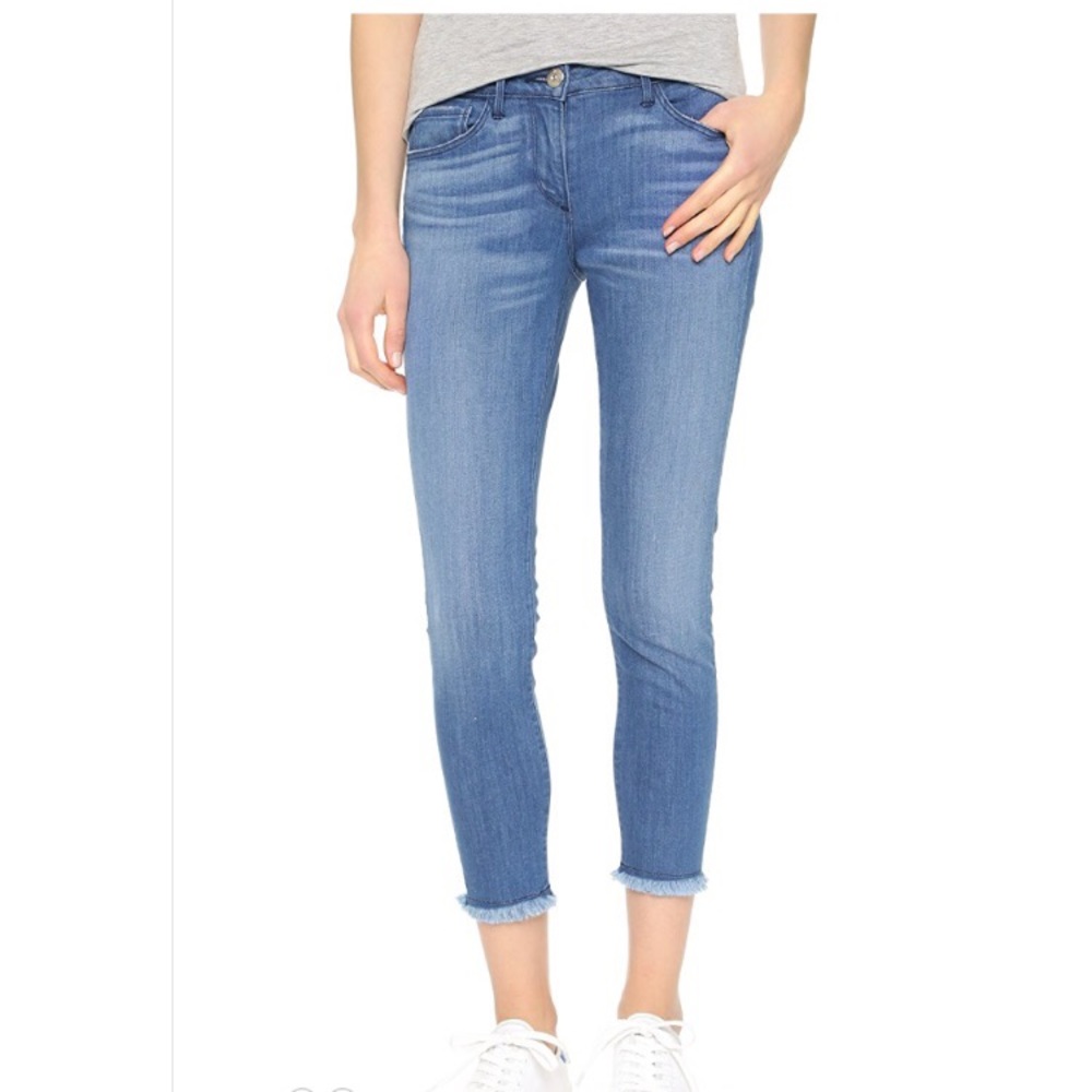 3x1 NYC cropped frayed denim jeans
