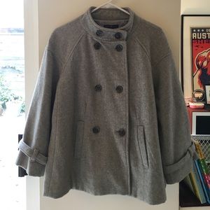 Gap grey wool cape coat