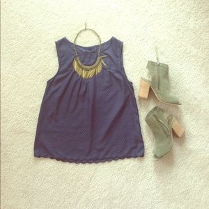 Skies Are Blue Shiloh Scallop Hem Blouse