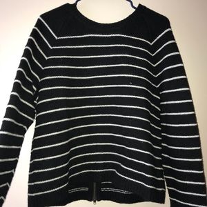 Madewell Striped Sweater with Zipper