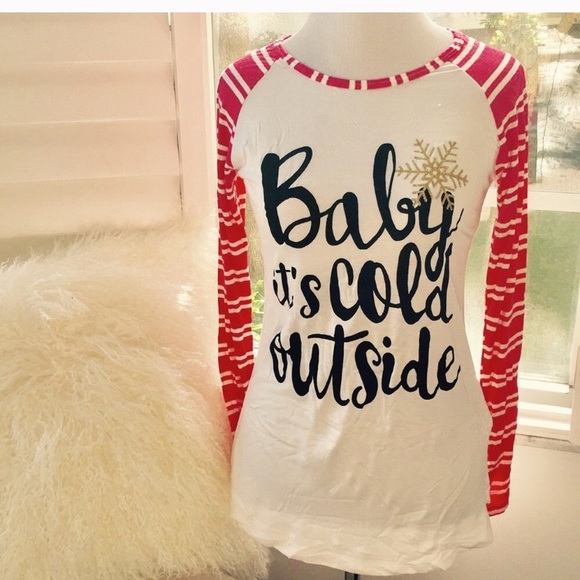 "Baby It's Cold Outside" Holiday Tee - Picture 5 of 5