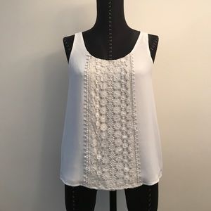 LOFT Sleeveless Blouse with Lace Detail