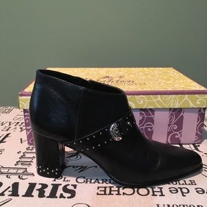 Brighton Black Leather Bootie