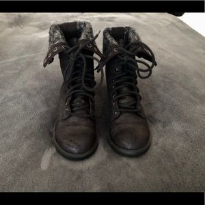 Black combat boots