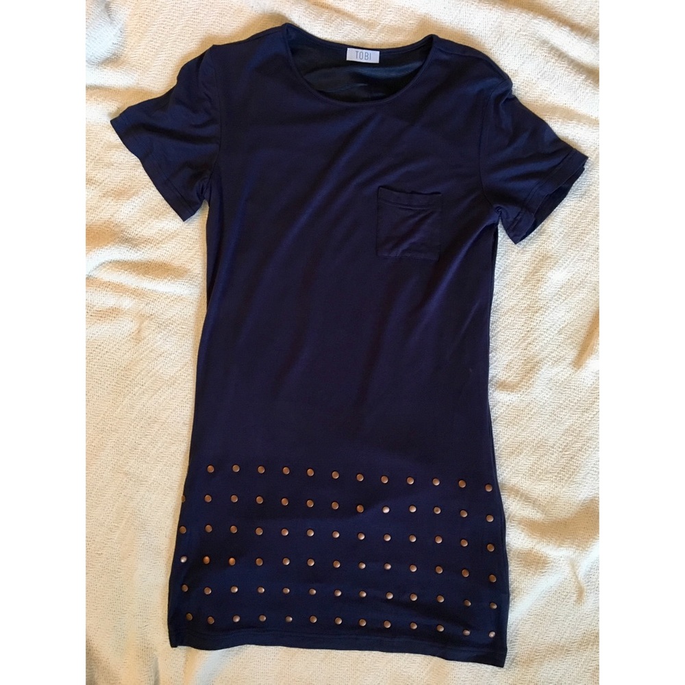 Navy fitted cotton dress
