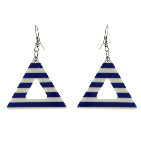 Mi Amore Jewelry - Silver-Tone Drop Dangle Earrings With Blue