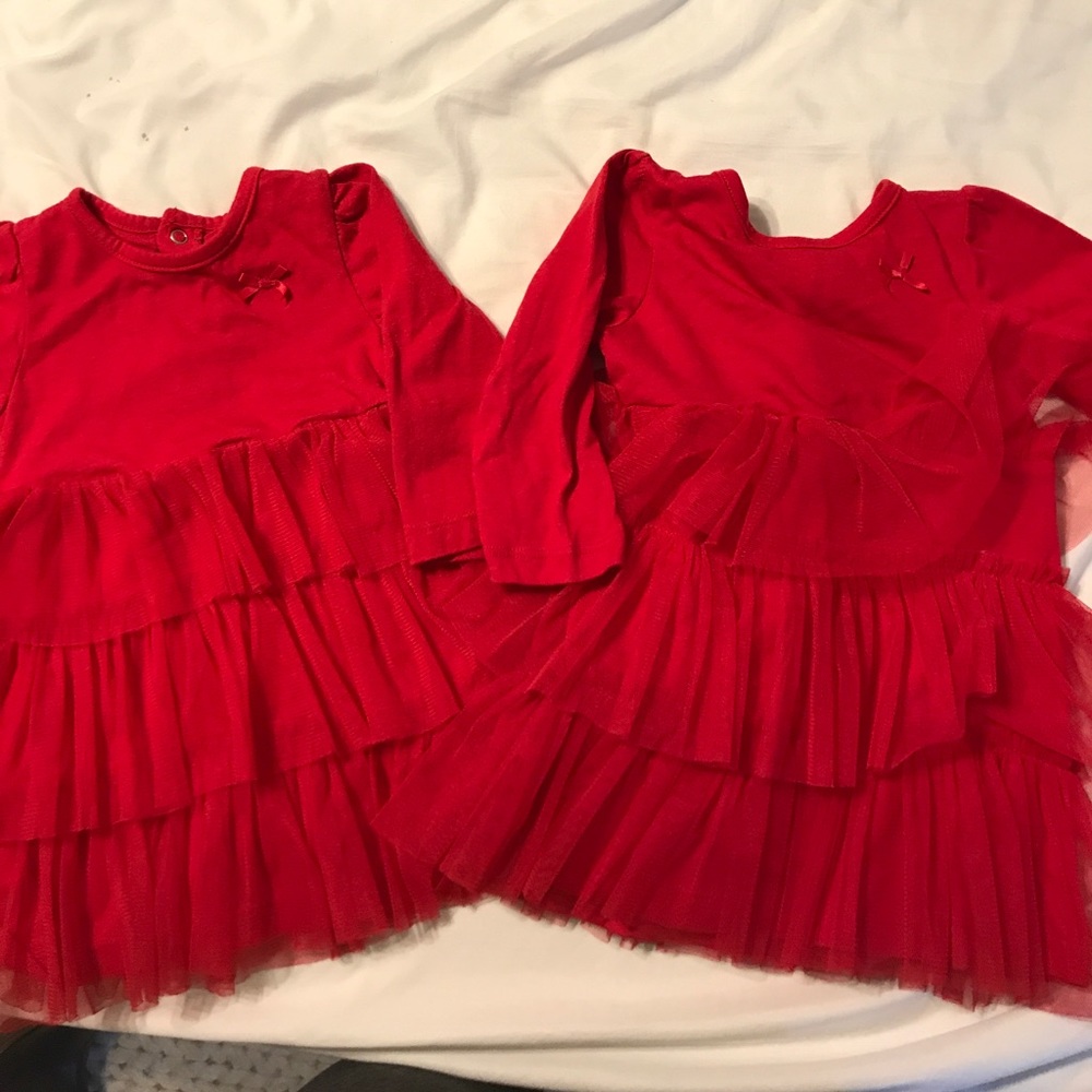 Twin girl holiday dresses 6-9 months