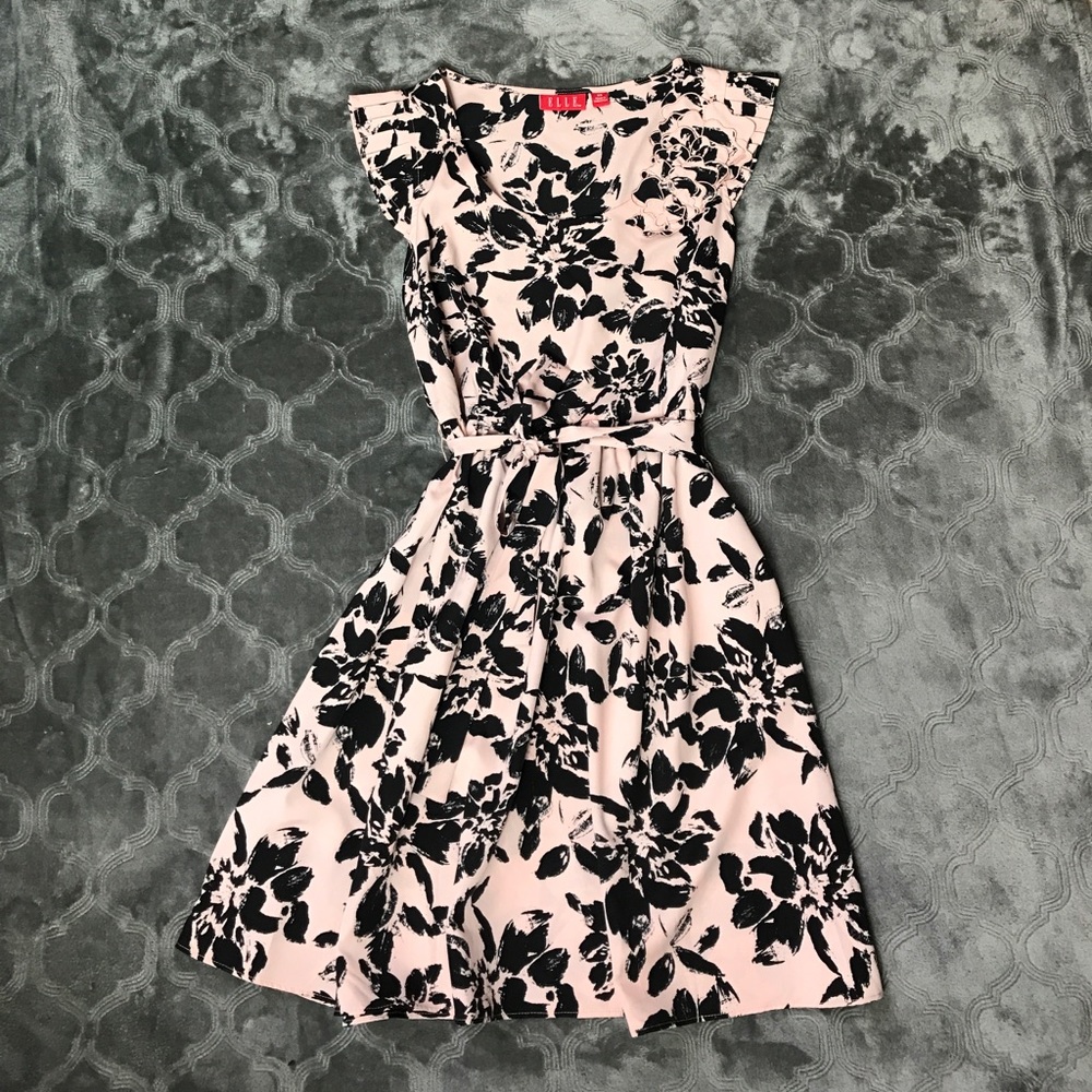 Sophisticated Blush and Black Dress