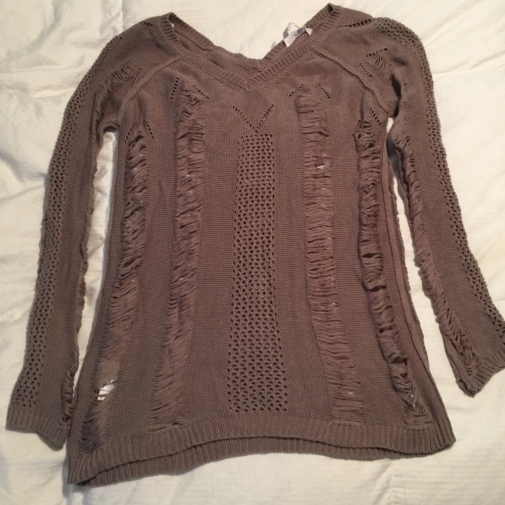 NWT BCBG distressed sweater