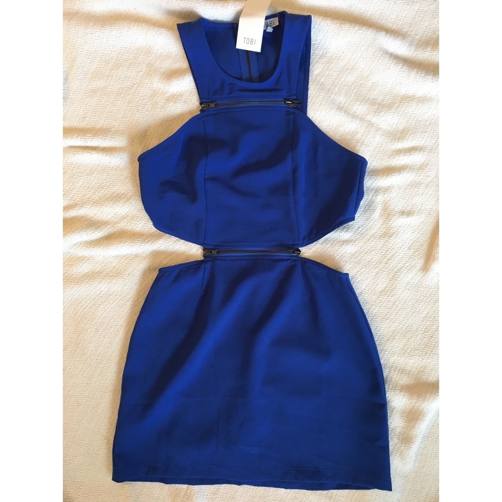 Royal blue cut out dress