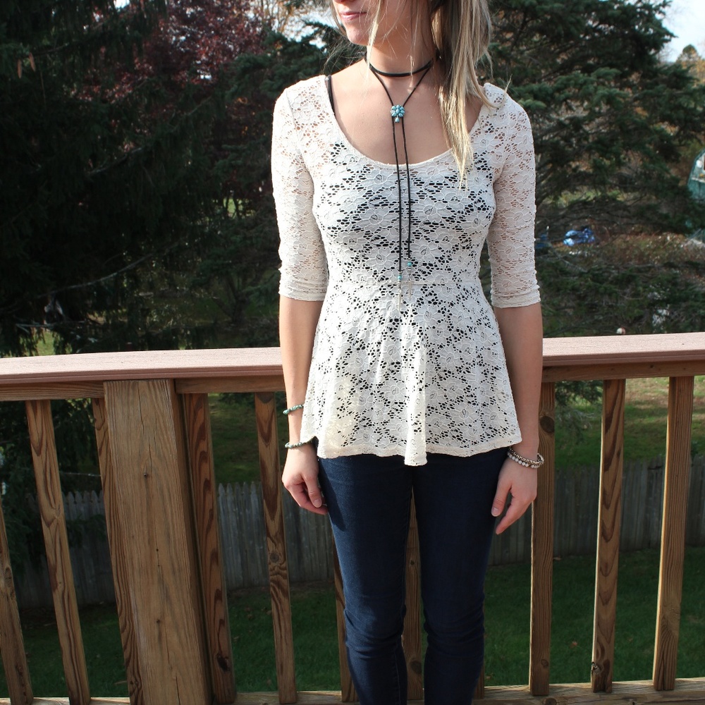 Decree White/Cream Lace Shirt