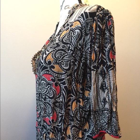 ⬇️$45 Angie Long Tunic Shift Dress Boho Gypsy Sm - Picture 5 of 8