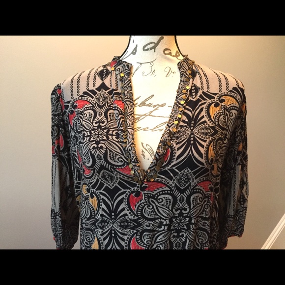 ⬇️$45 Angie Long Tunic Shift Dress Boho Gypsy Sm - Picture 2 of 8