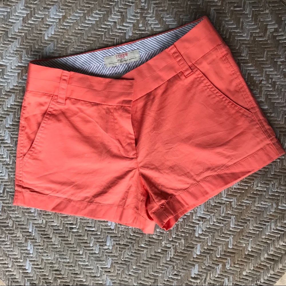 J Crew coral chino shorts