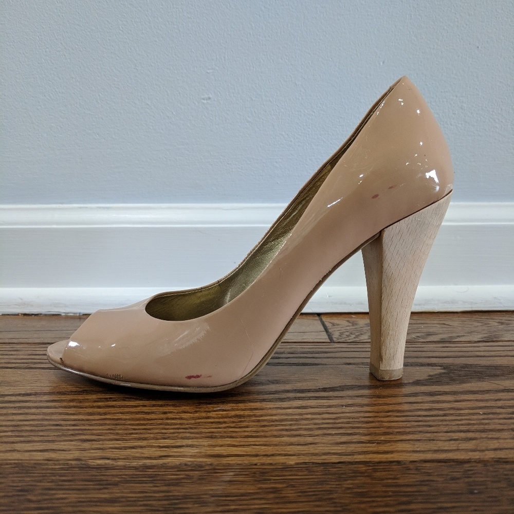 Nine West Patent Leather Peep Toe Pumps